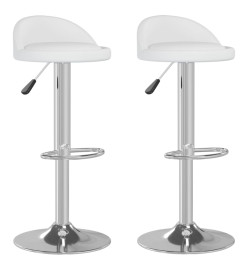 Tabourets de bar lot de 2 blanc similicuir