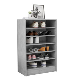 Armoire à chaussures Gris béton 60x35x92 cm Aggloméré