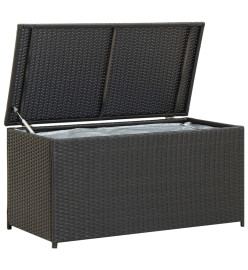 Boîte de rangement de jardin Résine tressée 100x50x50 cm Noir