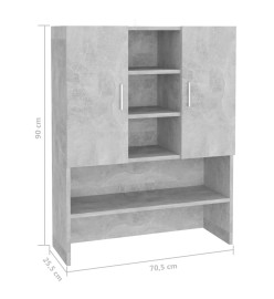 Meuble pour machine à laver Gris béton 70,5x25,5x90 cm