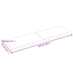 Dessus de bureau gris foncé 180x50x6 cm bois chêne traité