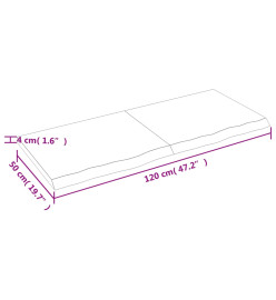 Comptoir de salle de bain gris foncé 120x50x4 cm bois traité