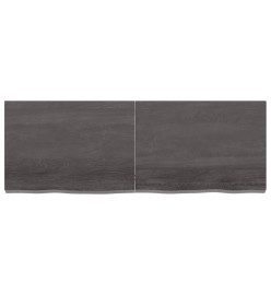 Étagère murale gris foncé 140x50x6 cm bois chêne massif traité