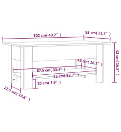 Table basse Gris béton 102x55x42 cm Aggloméré