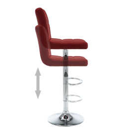 Tabourets de bar lot de 2 rouge bordeaux similicuir