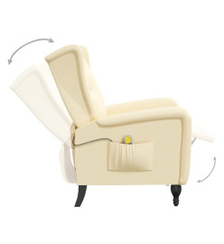 Fauteuil de massage inclinable crème velours