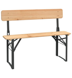 Ensemble de tables à bière pliantes 3 pcs bois massif de sapin