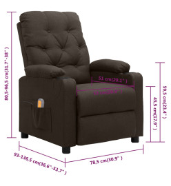 Fauteuil de massage Marron foncé Tissu