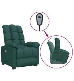 Fauteuil de massage Vert foncé Tissu