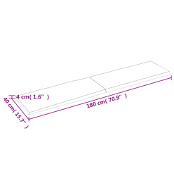 Dessus de table bois chêne massif non traité bordure assortie