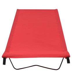 Lits de camping 2 pcs 180x60x19 cm Tissu Oxford et acier Rouge