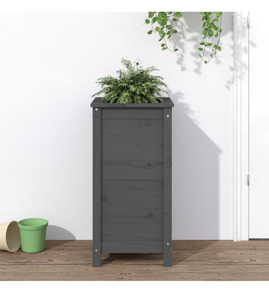 Jardinière gris 40x40x78 cm bois massif de pin Jardinière gris 40x40x78 cm bois massif de pin