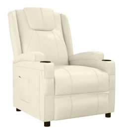 Fauteuil inclinable Blanc crème Similicuir