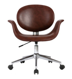 Chaise pivotante de bureau Marron Similicuir