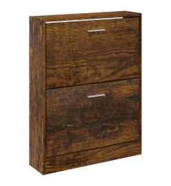 Armoire à chaussures Chêne fumé 59x17x81 cm Bois d'ingénierie