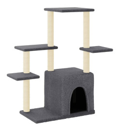 Arbre à chat avec griffoirs en sisal gris foncé 97,5 cm