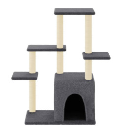 Arbre à chat avec griffoirs en sisal gris foncé 97,5 cm