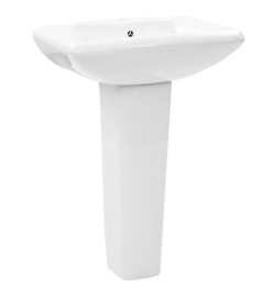 Lavabo autoportant avec socle Céramique Blanc 580x470x200 mm