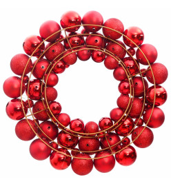 Couronne de Noël rouge 45 cm polystyrène