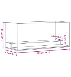 Boîte d'affichage transparente 19,5x8,5x8,5 cm acrylique