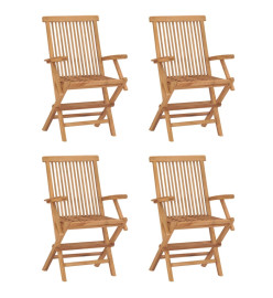 Ensemble à dîner d'extérieur pliable 5 pcs Bois solide de teck
