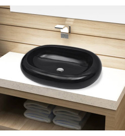 Vasque ovale céramique Noir pour salle de bain