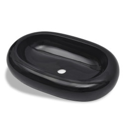 Vasque ovale céramique Noir pour salle de bain