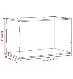 Boîte d'affichage transparente 31x17x19 cm acrylique