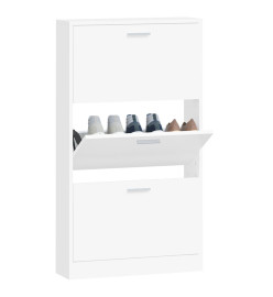 Armoire à chaussures Blanc 59x17x108 cm Bois d'ingénierie