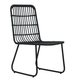 Chaises de jardin 2 pcs Résine tressée Noir