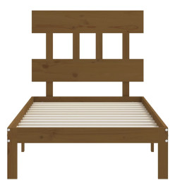 Cadre de lit tête de lit marron miel 90x200 cm bois massif