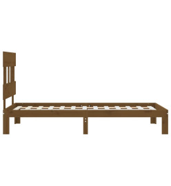 Cadre de lit tête de lit marron miel 90x200 cm bois massif