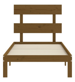 Cadre de lit tête de lit marron miel 90x200 cm bois massif