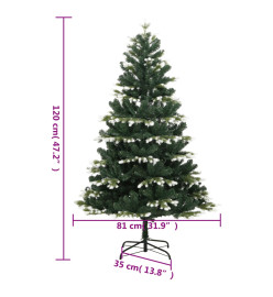 Sapin de Noël artificiel à charnières avec neige floquée 120 cm