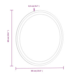 Miroir de salle de bain à LED 60 cm rond