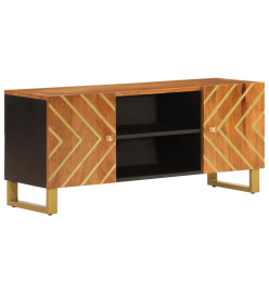 Meuble TV marron et noir 105x33,5x46 cm bois massif manguier