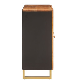 Armoire latérale marron et noir 90x33,5x75 cm bois de manguier