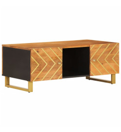 Table basse marron et noir 100x54x40 cm bois massif de manguier