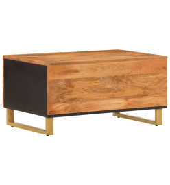 Table basse marron et noir 80x50x40 cm bois de massif manguier