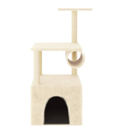 Arbre à chat avec griffoirs en sisal crème 109,5 cm