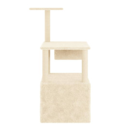 Arbre à chat avec griffoirs en sisal crème 109,5 cm