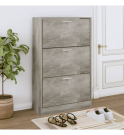 Armoire à chaussures Gris béton 63x24x103 cm Bois d'ingénierie