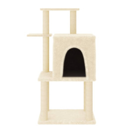 Arbre à chat avec griffoirs en sisal crème 97 cm