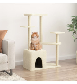 Arbre à chat avec griffoirs en sisal crème 107,5 cm