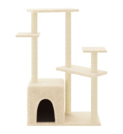 Arbre à chat avec griffoirs en sisal crème 107,5 cm