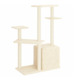 Arbre à chat avec griffoirs en sisal crème 107,5 cm