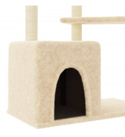 Arbre à chat avec griffoirs en sisal crème 107,5 cm