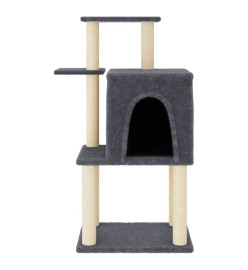 Arbre à chat avec griffoirs en sisal gris foncé 97 cm