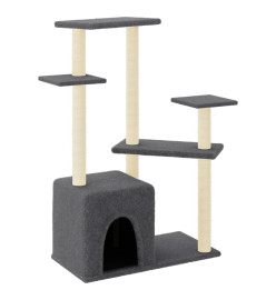 Arbre à chat avec griffoirs en sisal gris foncé 107,5 cm