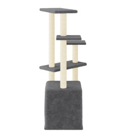 Arbre à chat avec griffoirs en sisal gris foncé 107,5 cm